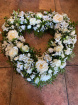 Hearts  | Open style Heart ~ With  All White Seasonal Flowers