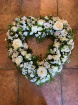 Hearts  | Open style Heart ~ With  All White Seasonal Flowers