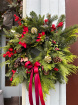 Fresh Christmas wreaths | Red Poinsettia ~ Fresh Christmas Wreath