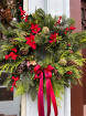 Fresh Christmas wreaths | Red Poinsettia ~ Fresh Christmas Wreath