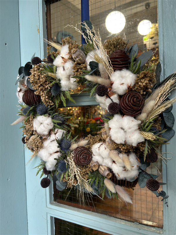 Dried Floral Wreaths | Natural Cotton ~ Dried Floral Wreath