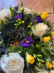 Wreaths  | Lemon And Purple With White Roses ~ Mixed Wreath