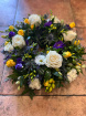 Wreaths  | Lemon And Purple With White Roses ~ Mixed Wreath