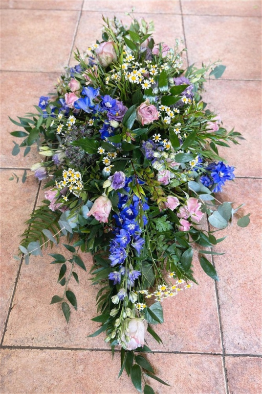 Sympathy Sprays | Double Ended Garden Spray ~ With Delphinium & Lilacs