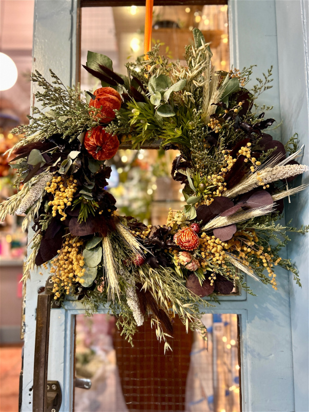 Dried Floral Wreaths ~ Dried Flower Designs | Pumpkin Patch Wreath