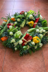 Bespoke funeral tributes | Wreaths  | Vegetable Patch ~ Mixed Wreath