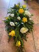 Sympathy Sprays | Greens Whites And Gold Double Ended ~ Funeral Spray