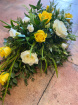 Sympathy Sprays | Greens Whites And Gold Double Ended ~ Funeral Spray