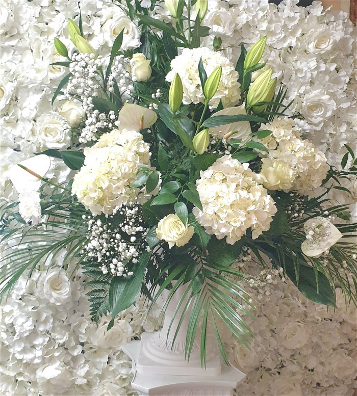 All Weddings | Venue Flowers  | Urn & Pedestal Arrangement