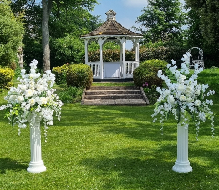 Hire Range | Classic White Floral Pedestals