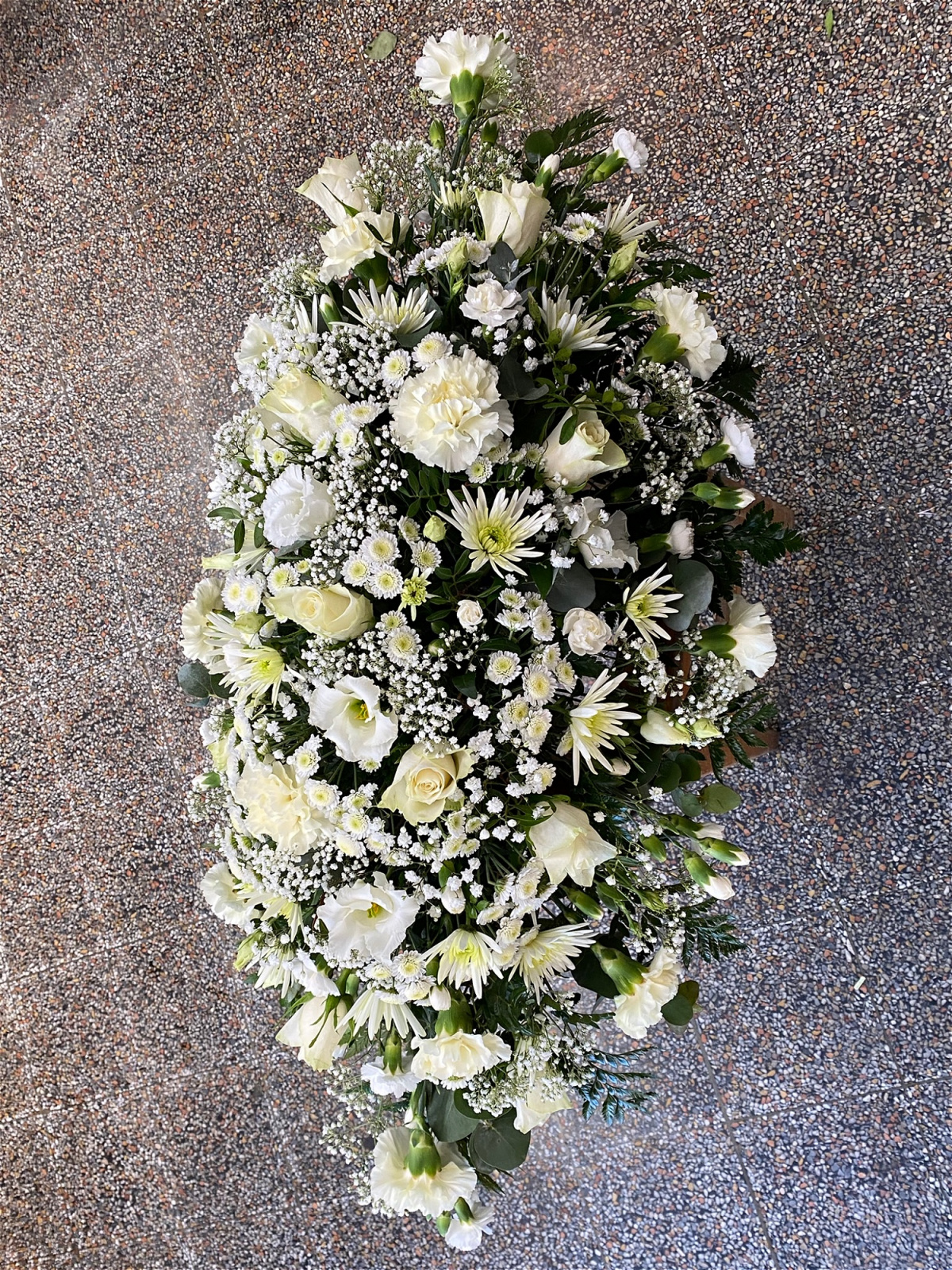 White Casket Spray - Funeral- casket sprays | Wilde Flower Boutique