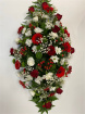 Funeral- casket sprays  | Red and White Casket Spray