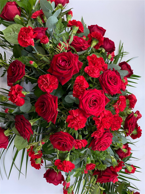 Funeral- casket sprays  | Red Casket Spray