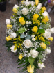 Funeral- casket sprays  | Yellow and White Rose Casket Spray