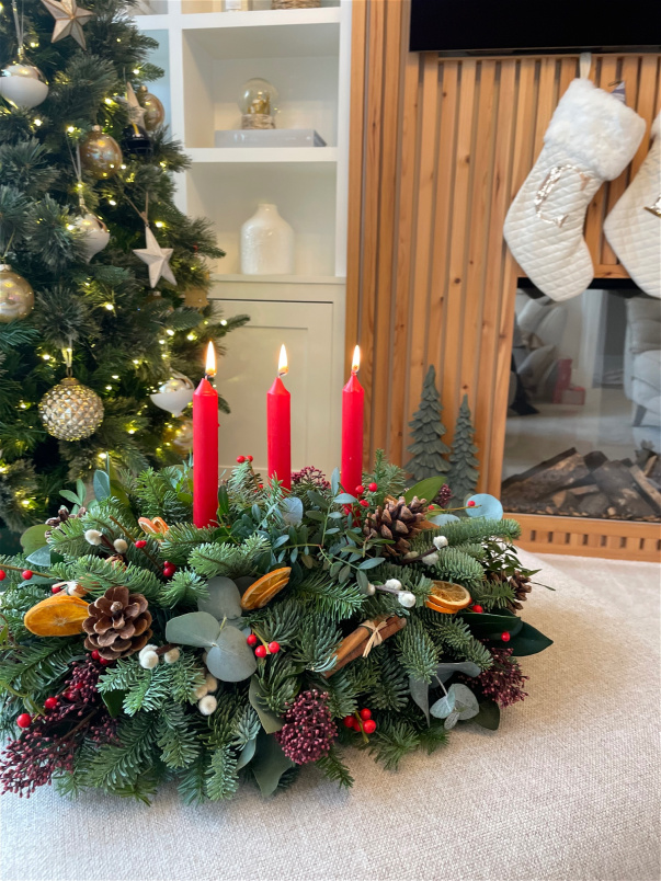 Christmas Table Arrangements | View all Christmas | Festive Trio Arrangement