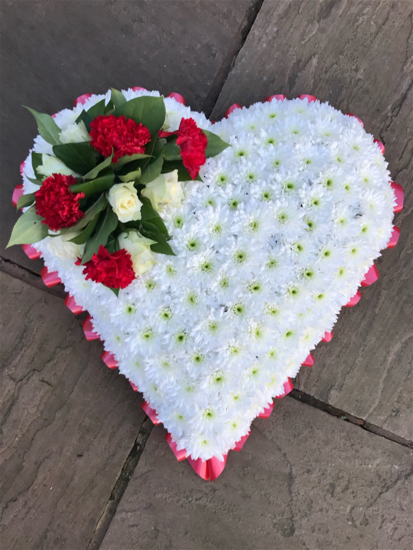 Funeral Flowers | Full White Based Heart