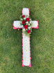 Funeral Flowers | White Based Cross