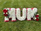 Funeral Flowers | White Based Tribute Letters