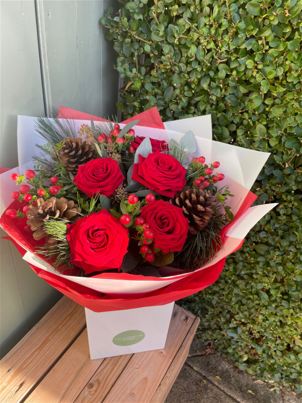 Christmas Flowers | View all Christmas | Roses & Hypericum Bouquet
