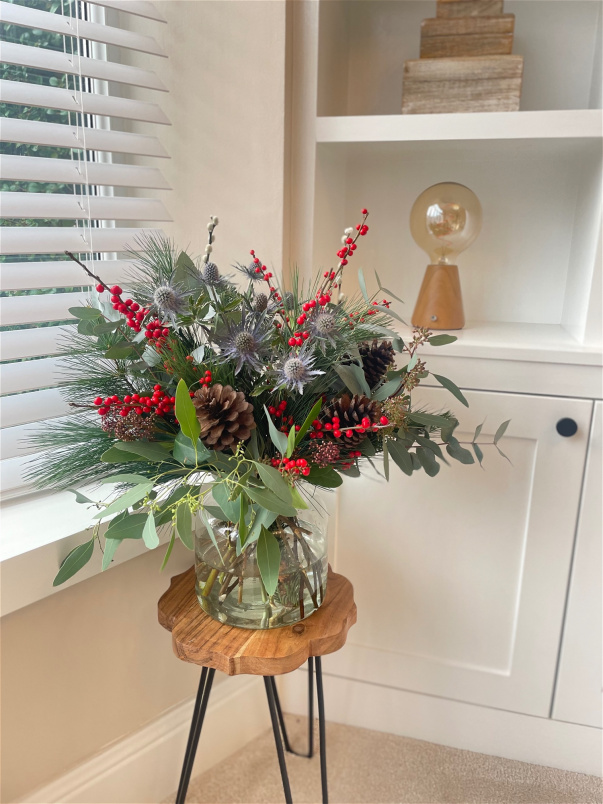Christmas Flowers | View all Christmas | Winter Berries & Festive Greens Vase Arrangement