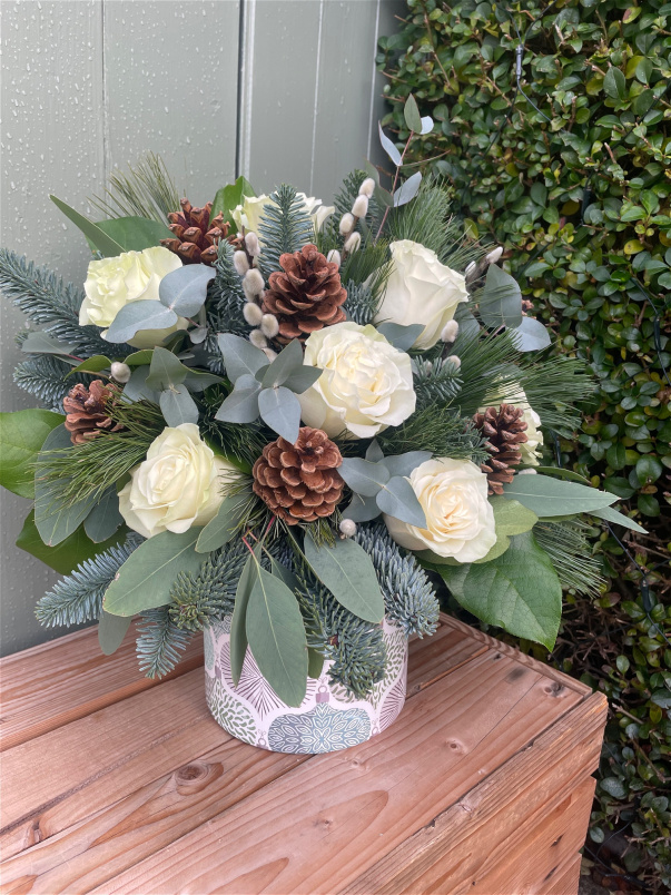 Christmas Flowers | View all Christmas | Festive Roses Arrangement