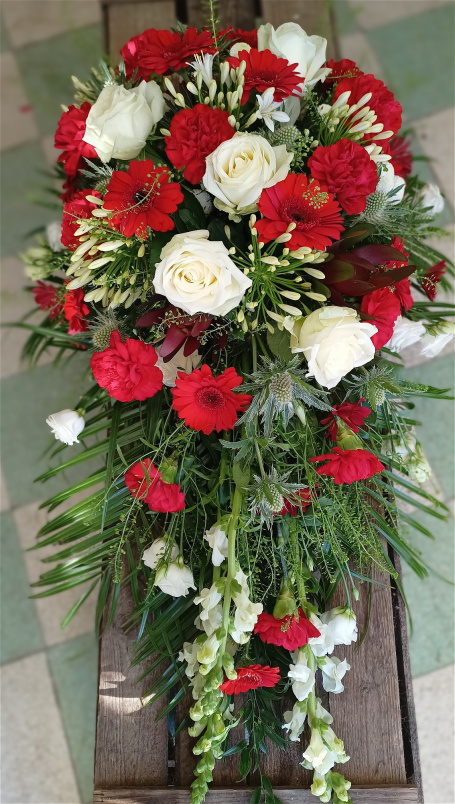Funeral tributes | Rose and Germini Teardrop