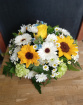 Funeral tributes | Classic posy in whites and reds colours