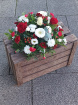 Funeral tributes | Classic posy in whites and reds colours