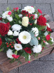 Funeral tributes | Classic posy in whites and reds colours