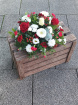 Funeral tributes | Classic posy in whites and reds colours