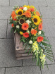 Funeral tributes | Coffin Spray: orange and yellow