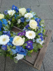 Funeral tributes | Wreath in white and blue