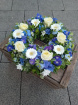 Funeral tributes | Wreath in white and blue
