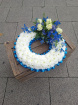 Funeral tributes | Floral wreath in white and blue