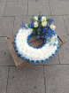 Funeral tributes | Floral wreath in white and blue