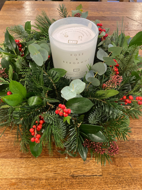 Christmas | Gift Bouquets | Christmas Candle Table Arrangement