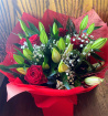 Bouquets | Christmas | Valentines | Red Rose and lily bouquet