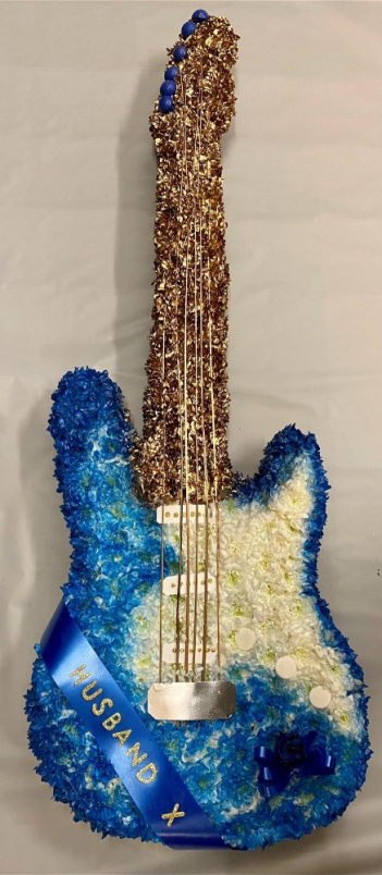 Funeral Flowers | guitar in flowers