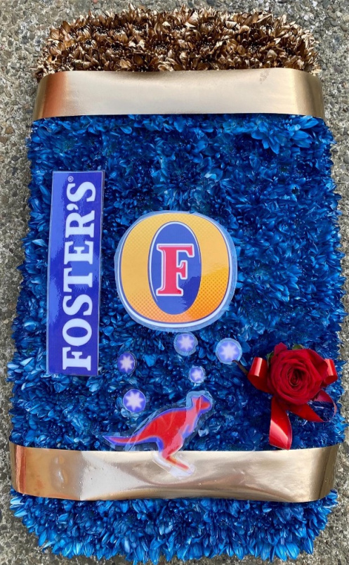 Funeral Flowers | Can of lager