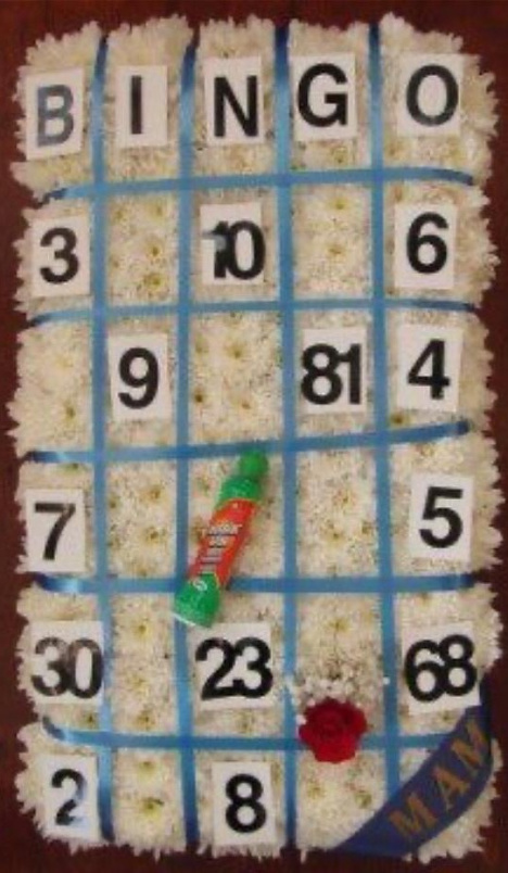 Funeral Flowers | Bingo board funeral tribute