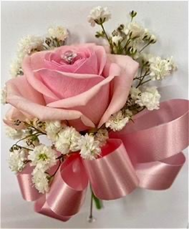 Weddings | Pink rose and gyp  buttonhole.