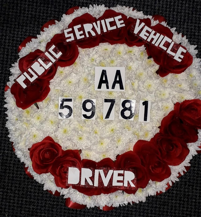 Funeral Flowers | Bus driver badge