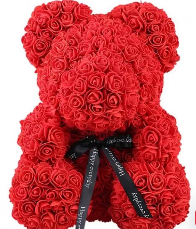 Christmas | Rose teddy | Valentines | Red rose teddy Lge 40cm