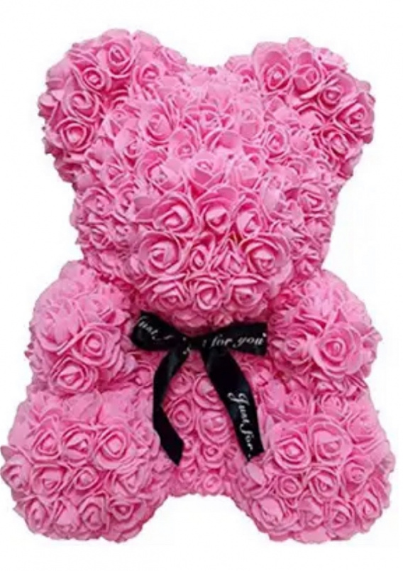 Christmas | Mother's Day | Rose teddy | Valentines | Pink rose bear Lge 40cm