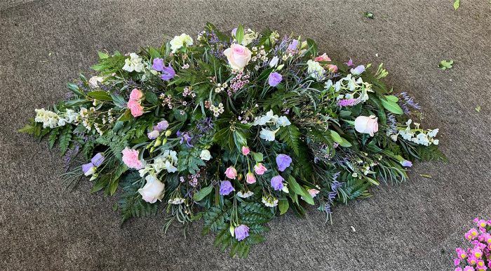 Funeral Coffin Spray | Pastel Double Ended